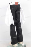 Black wax flare denim jeans