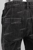 Black loose straight jeans