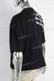 Black digital print T shirt