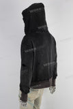 Black distressed sun faded hoodie