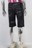 Black digital print laser boot cut short