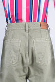 Green straight denim jeans