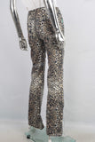 Leopard digital print straight jeans women