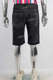 Black digital print laser boot cut short