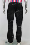 Black flare patchwork boot cut jeans