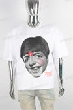 White heavyweight digital print T shirt men