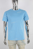 Square Top Slim Blue T Shirt Men