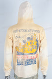 Yellow embroidered digital print hoodie