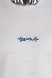 White Oversize Blue Digital Print  T shirt Men
