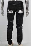 Black leggings embroidered jeans