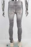 Acid washed skinny stack jeans