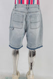 Digital print boot cut shorts