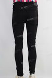 Black damaged skinny jeans men