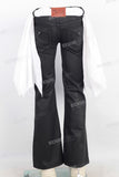Black wax flare denim jeans