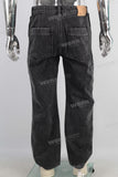 Black loose straight jeans