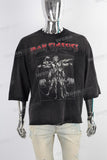 Black large digital print T shirt men