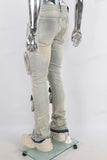 Acid washed Cargo Skinny Jeans Men