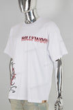 White heavyweight digital print t shirt