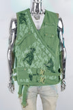 Green laser cargo sleeveless jacket
