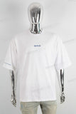 White Oversize Blue Digital Print  T shirt Men