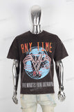 Black acid washed digital print t shirt