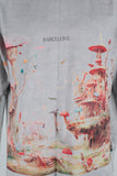 Grey oversize digital print t shirt