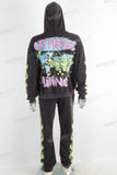 Acid washed digital print hoodie and pants set