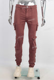 Brown cargo skinny jeans men