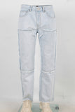 Blue distressed carpenter double knee jeans