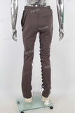 Coffee patchwork digital print pants men