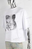 White digital print t shirt