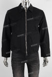 Black zip up denim jacket