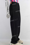 Black straight denim jeans