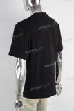Black patchwork slim fit t shirt