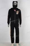 Yellow digital print black hooded jacket and pants
