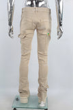 Golden Skinny Paint Splash Stacked Jeans Men