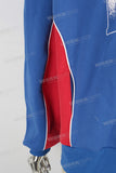 Blue large digital print patchwork hoodie