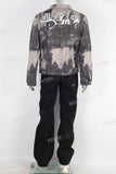 Digital printcargo jacket and patchwork flare jeans