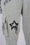 Green digital print cargo pants