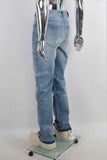 Blue straight screen printed jeans men