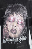 Black heavyweight digital print t shirt