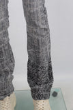 Jacquard embroidered skinny flare jeans