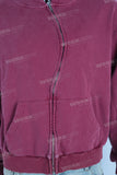 Red heavyweight zip up hoodie jacket