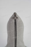 Grey patchwork zip up hooded jacket