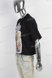 Black oversize digital print t shirt