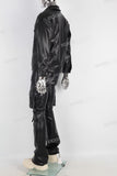 Black Leather Jacket And Pants Set Men