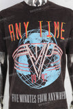 Black acid washed digital print t shirt