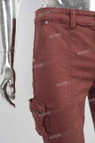 Brown cargo skinny jeans men