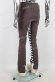 Coffee patchwork digital print pants men
