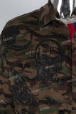 Camouflage skull patchwork jacket